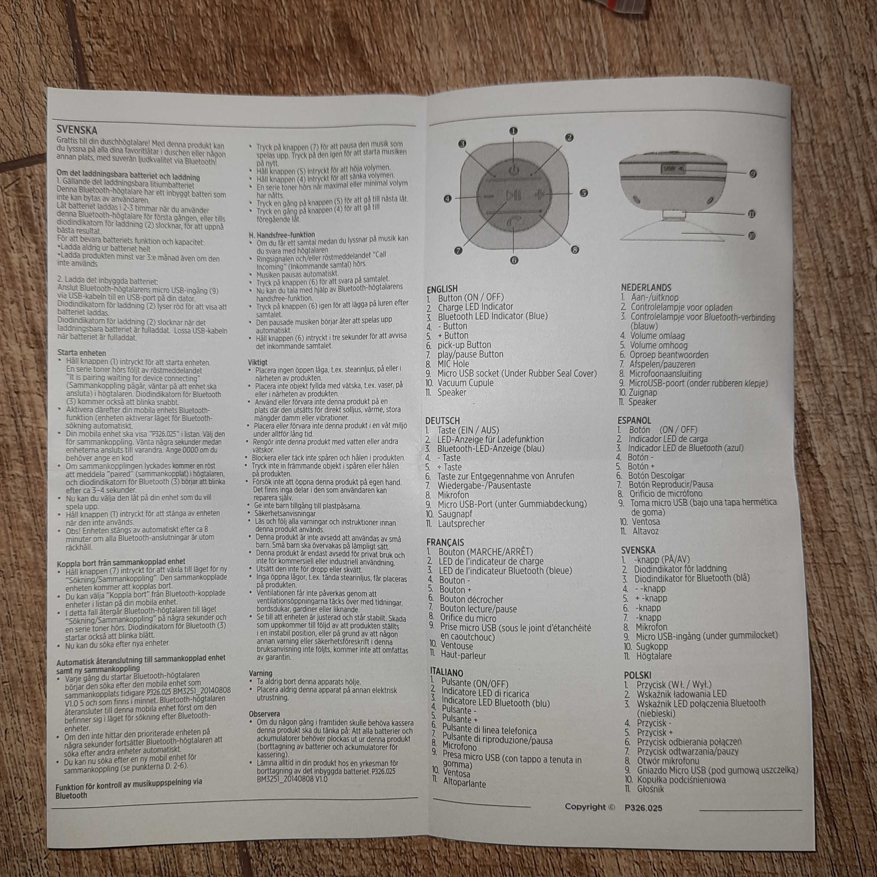 водоустойчива душ колонка, бяла Shower Speaker