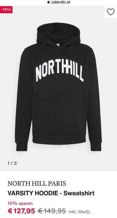 НОВ NORTH HILL PARIS Varsity Hoodie ОРИГИНАЛЕН мъжки суичър - р.М