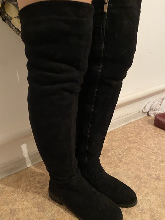 Сапоги из замша 40р размер