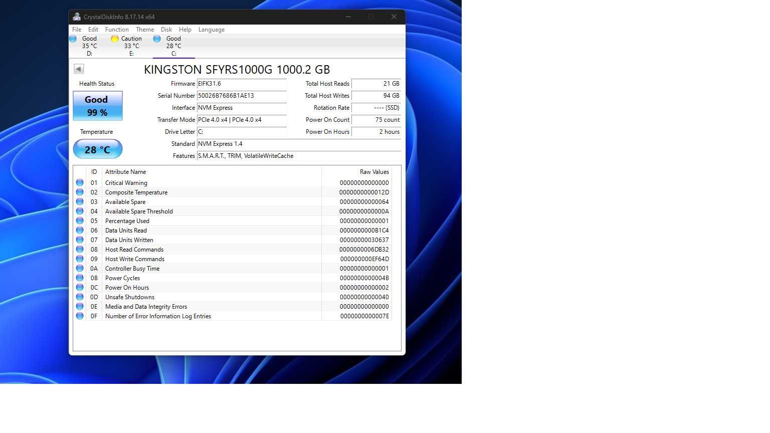 SSD KINGSTON Fury Renegade 1 TB + Garantie