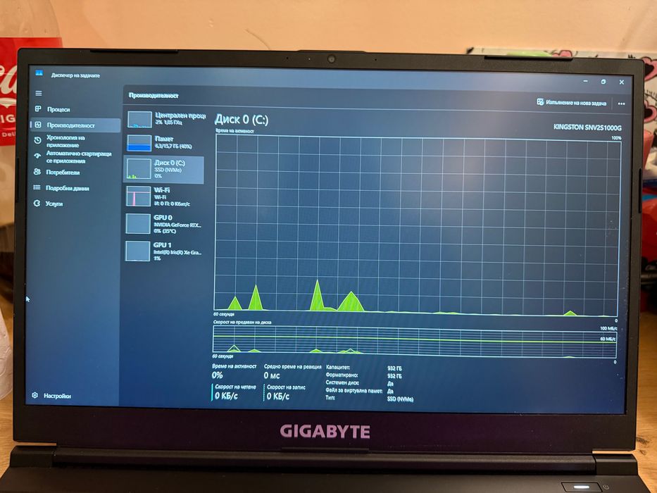 Геймърски лаптоп gaming laptop GIGABYTE G5