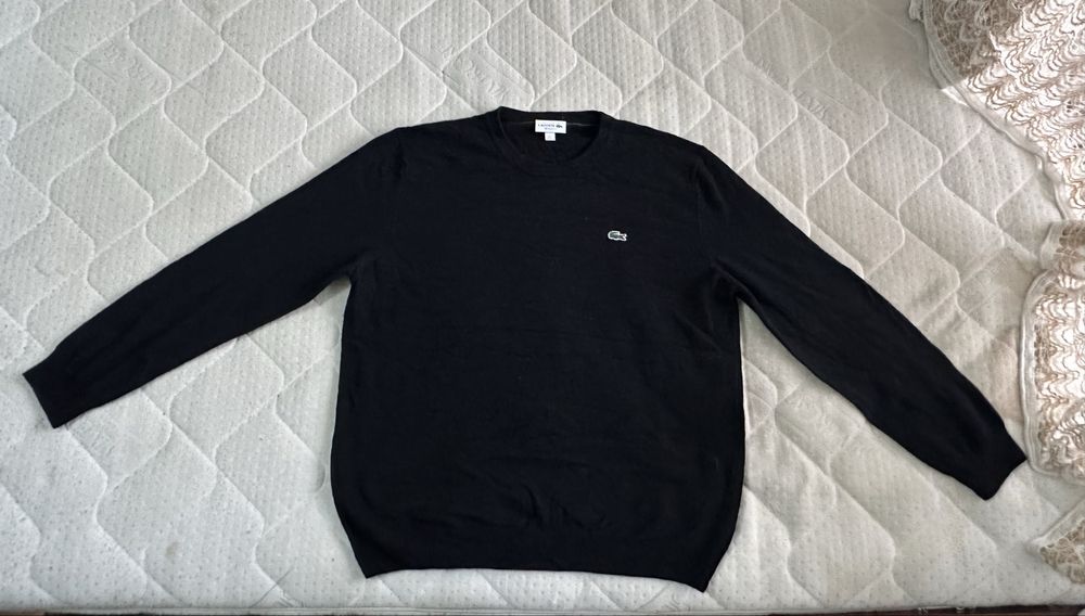 Lacoste Wool Crew Neck Sweater вълнен пуловер