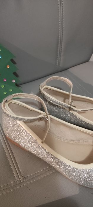 Balerini argintii cu sclipici ZARA 37