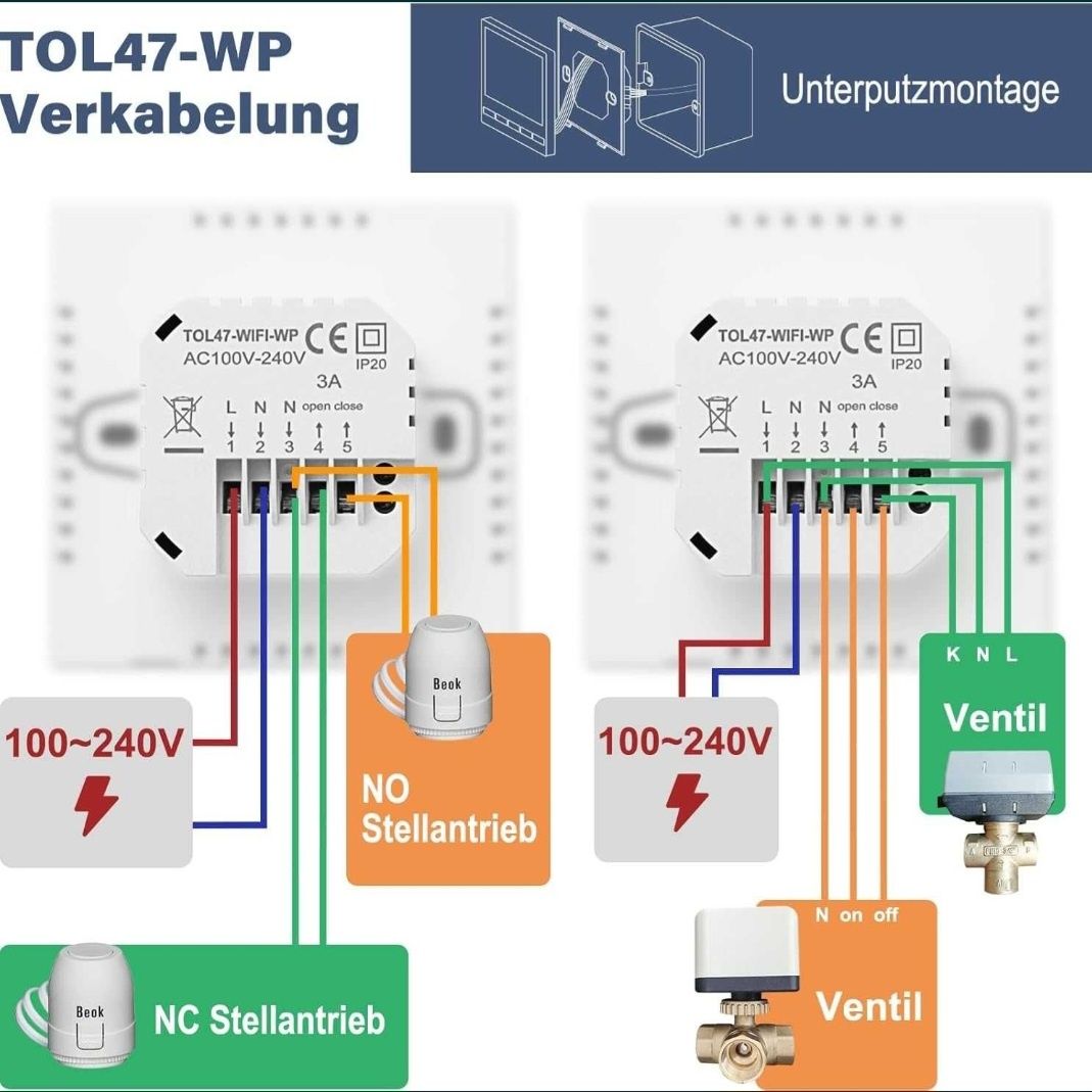 Wi-Fi термостат, ВeOk TOL 47 WIFI WP.