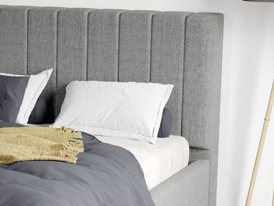 Pat Tapitat Adam Gri Falcone 21 cu somiera fixa 140/160/180x200