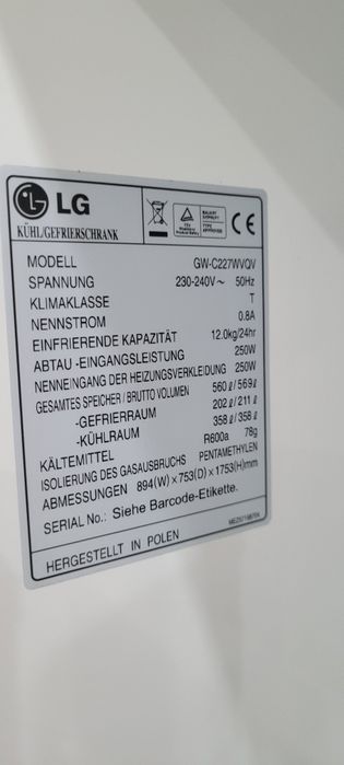 Frigider +congelator LG