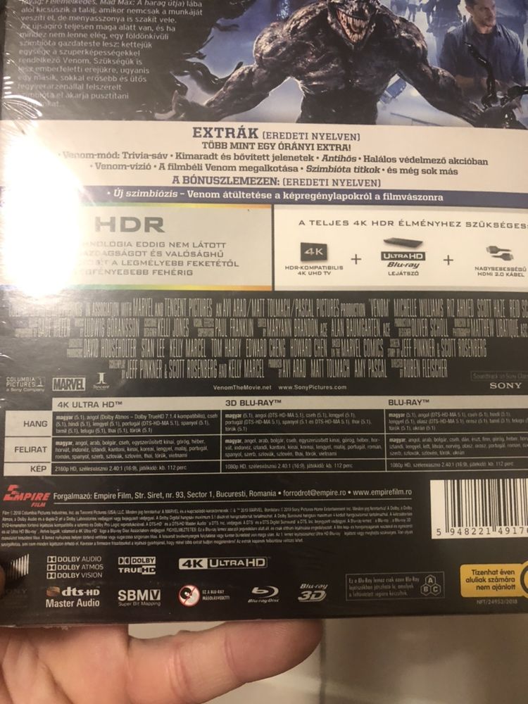 Vand Venom steelbook blu ray 4K+3D+2D sigilat