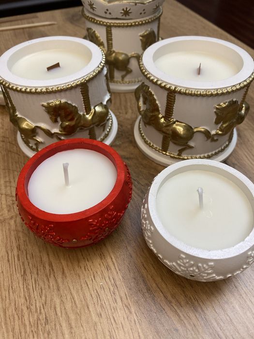 Ароматная свеча в гипсовой шкатулке «КАРУСЕЛЬ»