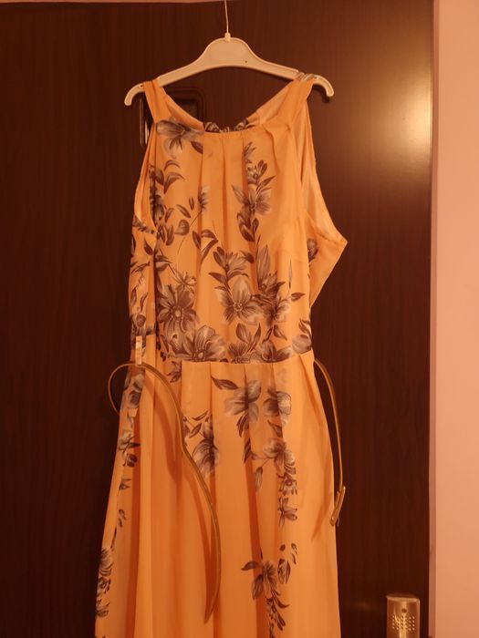 Rochie lunga culoare somon