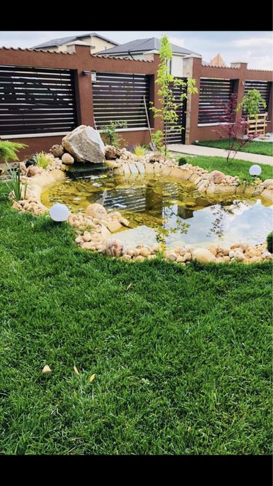Cascade iazuri fantani arteziene cu circuit inchis gradini curti teras