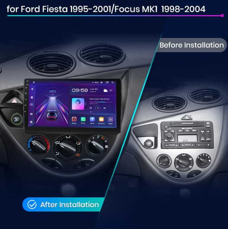Ford Focus Fiesta 1998-2004 Мултимедия/Навигация Android