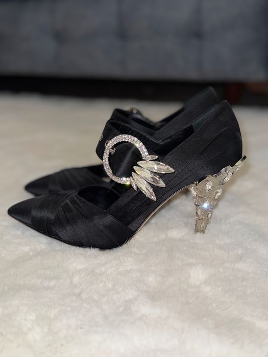 Обувки на ток с камъни Miu Miu