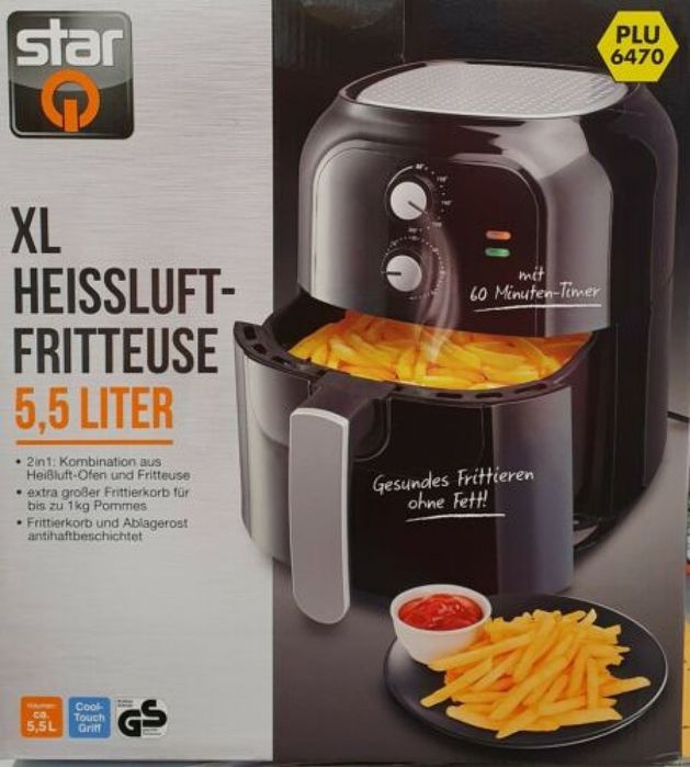 Немски XXL Фритюрник с горещ въздух – 5,5 литра