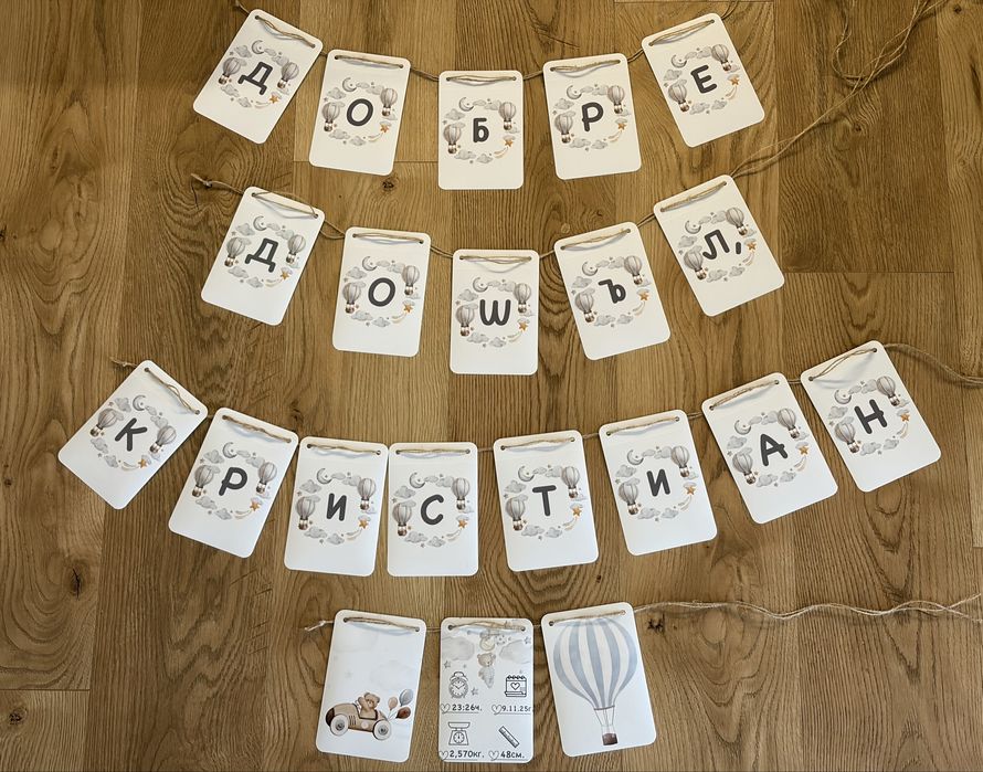 Персонализирани карти/надписи за бебе