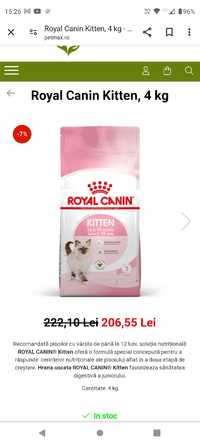 Mancare pisici Royal Canin kitten +pasta mutivitamine