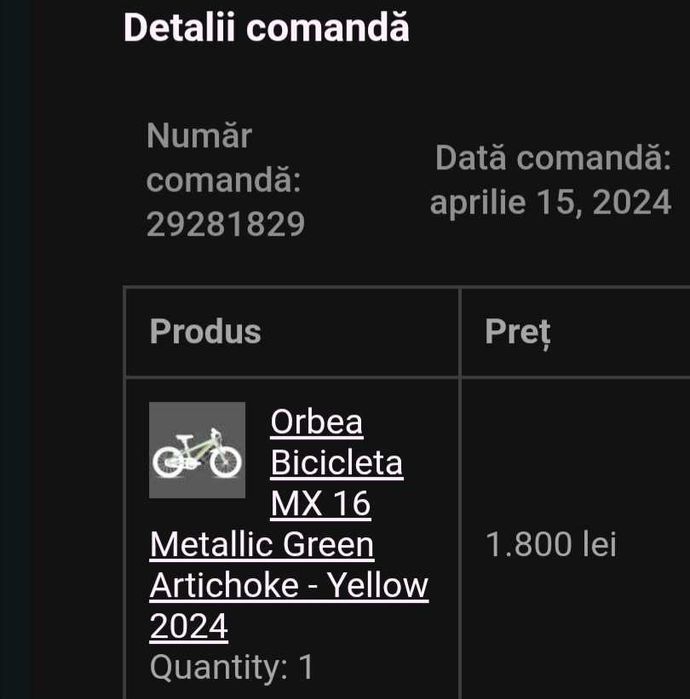 Bicicleta copii 16'' Orbea MX16