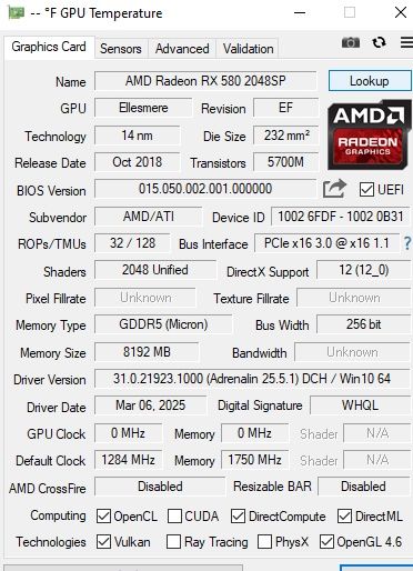 видеокарта Rx580 8gb 2048