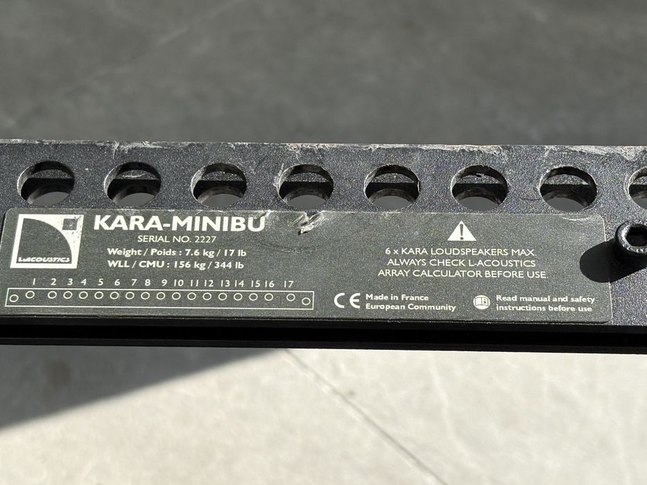 L’acoustics sistem top, mini bumper Kara