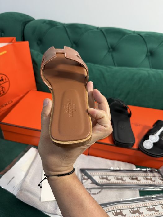 Papuci Hermes piele naturala 100% Full Box colectie noua