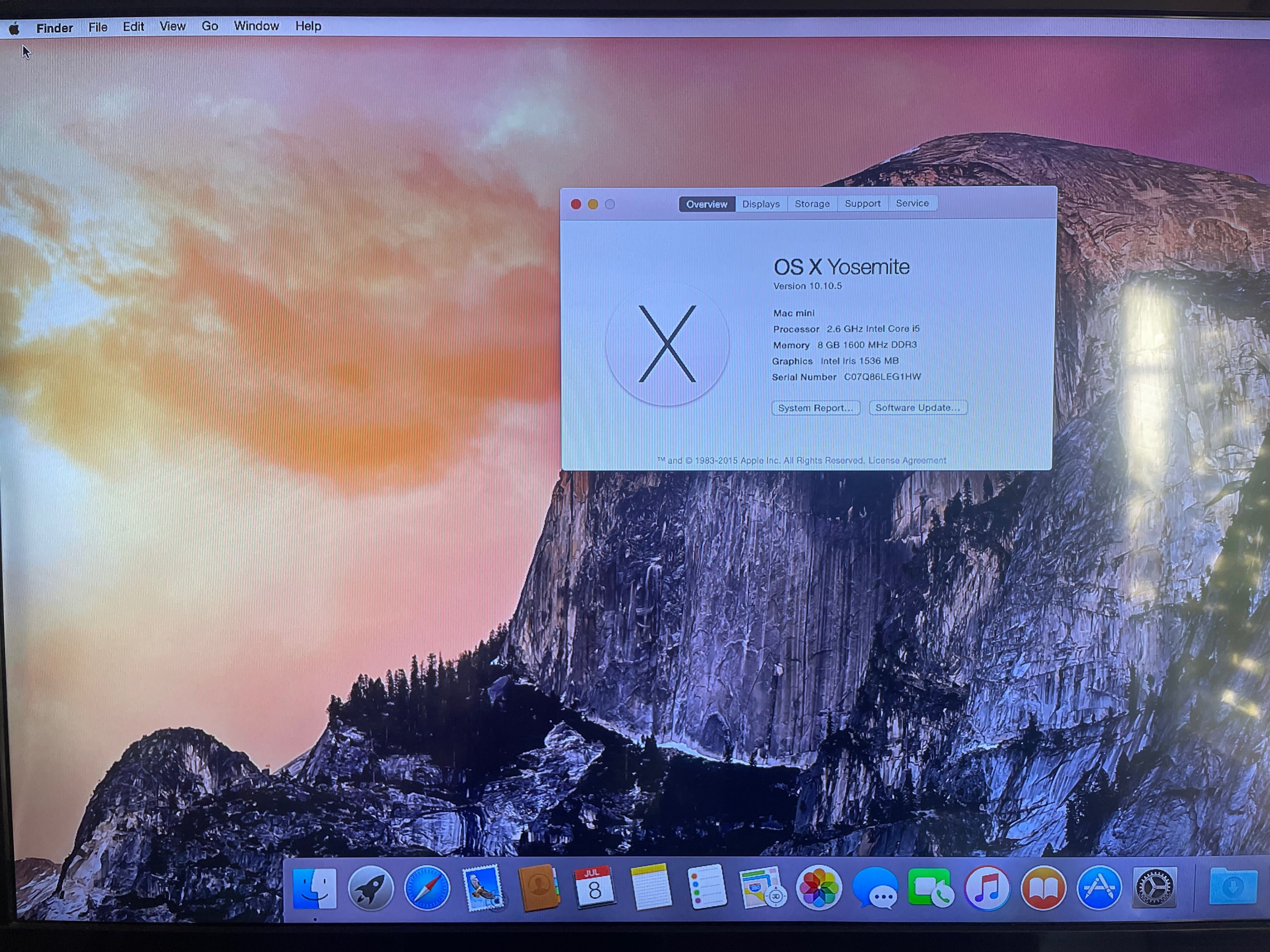 Mac Mini 8GB RAM 256GB SSD Intel i5