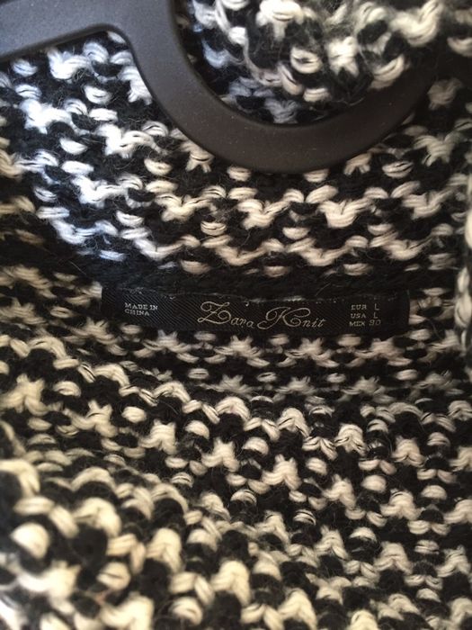 Pulover pepit alb negru Zara