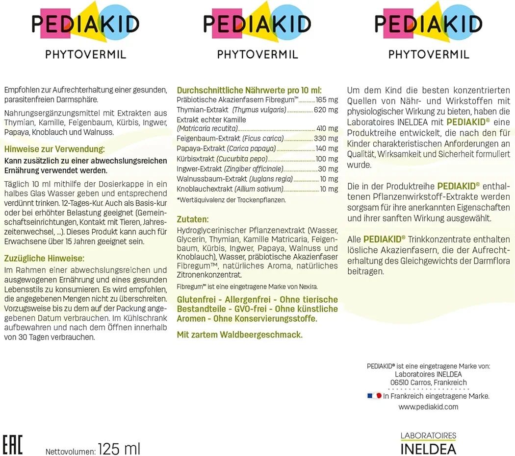 Pediakid Phytovermil сироп