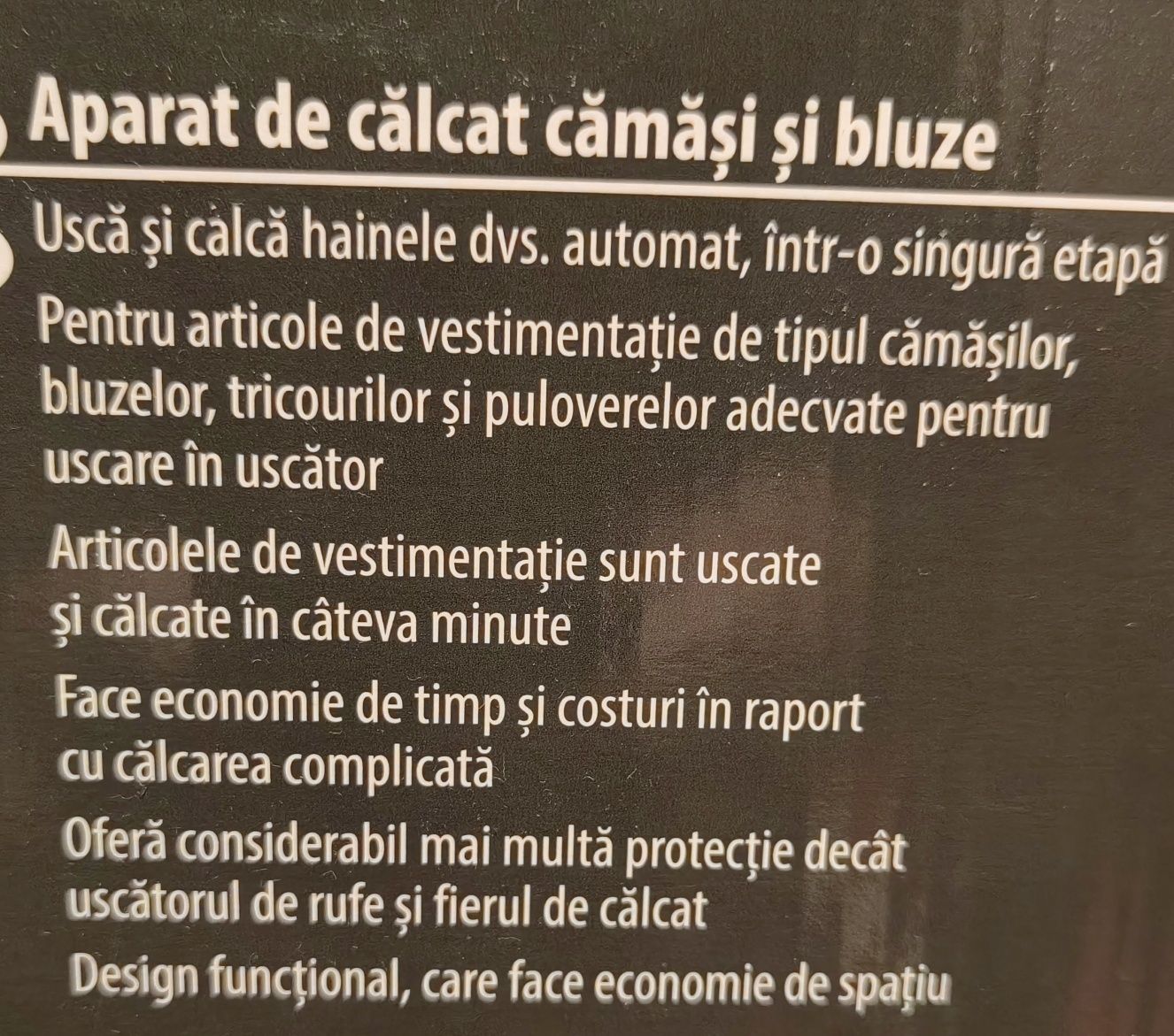 Aparat de călcat cămăși și bluze