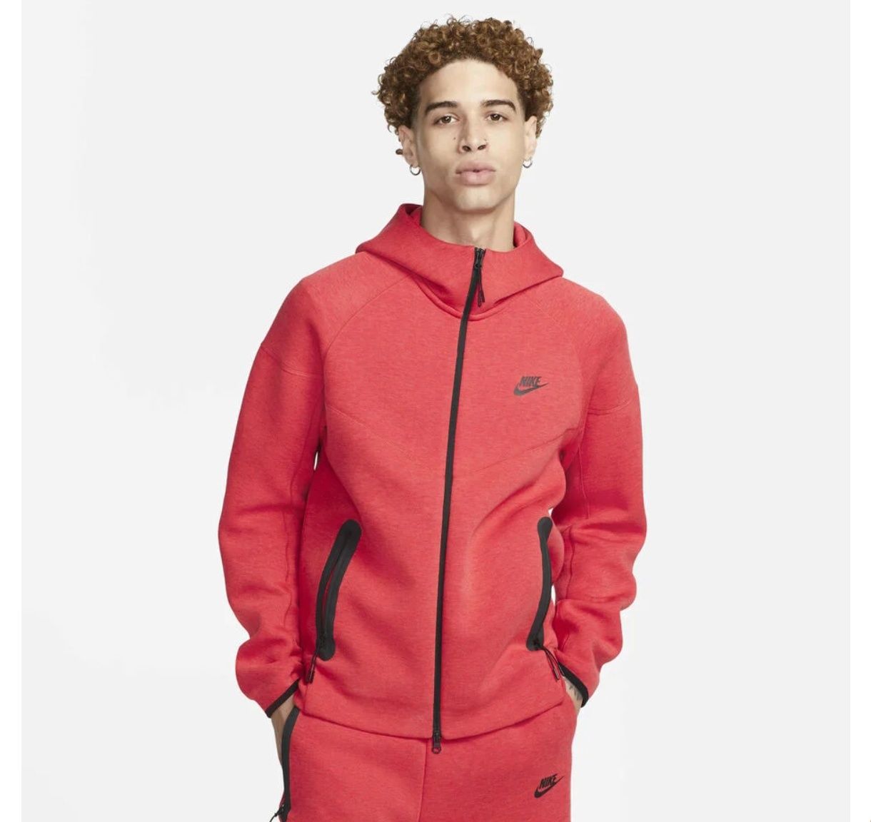 Nike Tech Fleece Windrunner - Червен XXL I