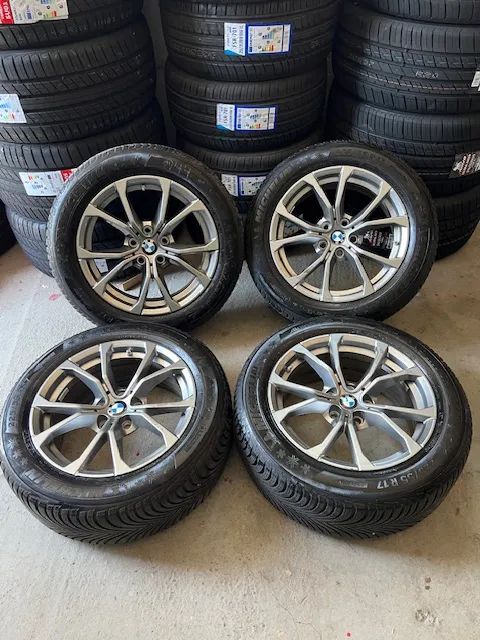 Jante Roti Orginale BMW cu anvelope iarna BMW G30 G31 anvelope MIchelin 225-55-17 senzori presiune BMW seria5