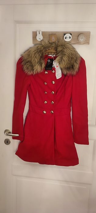 Paltonaș superb, cu eticheta, 100% bumbac, model cambrat, S-XS