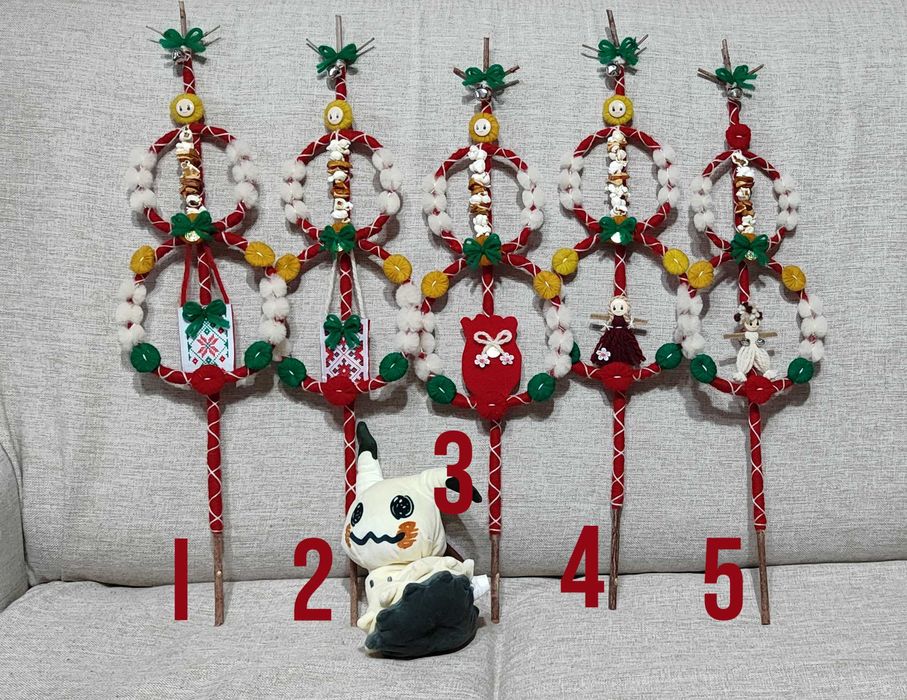 Ръчно изработени сурвачки от дрян – 3 размера, 5 модела, вълна