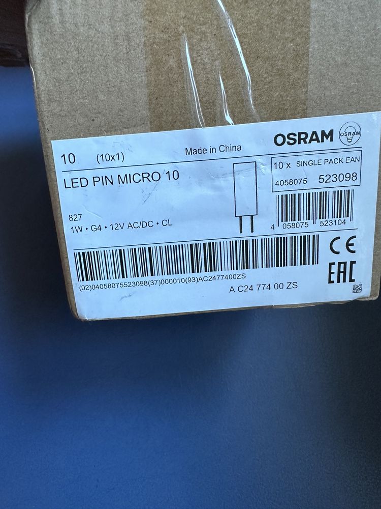 Bec Led PIN MICRO 10 300 ° 1 W/2700 K G4