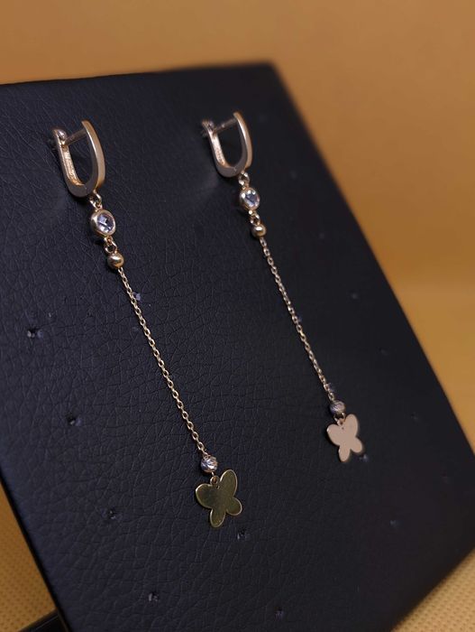 Cercei aur 14K 3.06g ag.7 Podu Ros 48994 - Garantie 2 Ani!