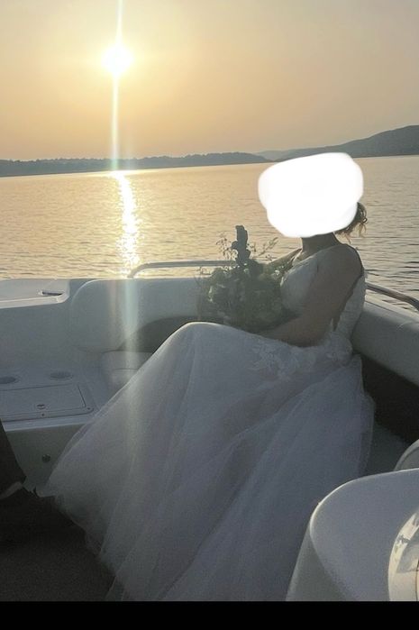 Булчинска рокля - размер XXS/XS (Petite)+ подарък воал и обувки