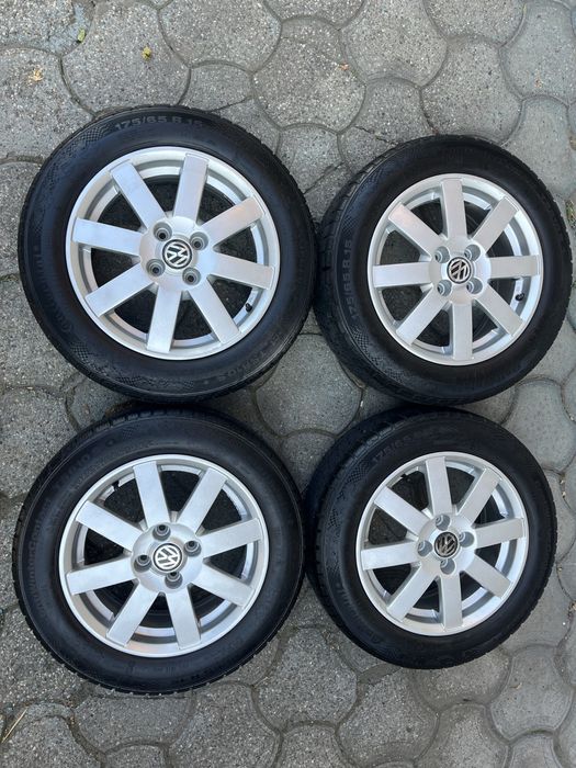 Jante 4x100mm, anvelope iarna 175/65 R15, VW UP, Seat, Opel, Skoda Kia