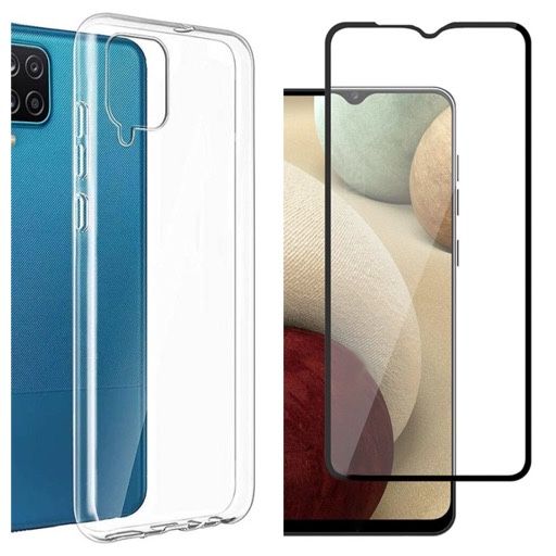 Samsung A52/A53/A54/A55/A56 Husa Silicon Clear Neagra+Folie Sticla 11D