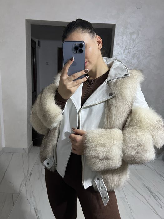 Geaca piele si blana naturala s/m