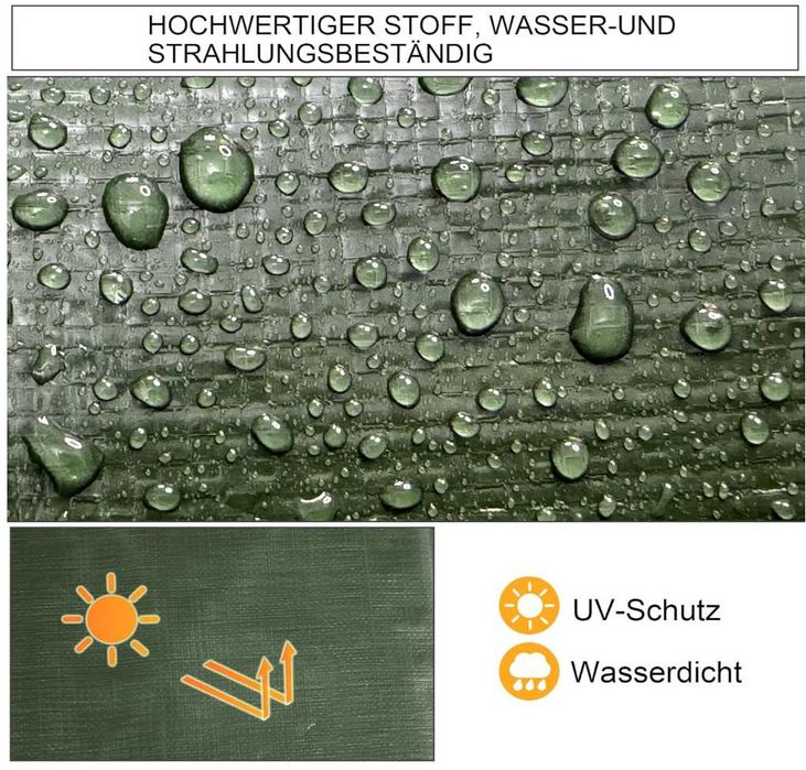 Брезентово покритие, Водоустойчиво, UV-устойчиво, 3х3м 100 г/м²