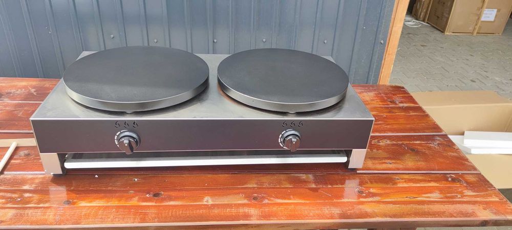 Crepiera dubla pe gaz 40 cm GPL Plita Clatite Uriase Fonta NOUA