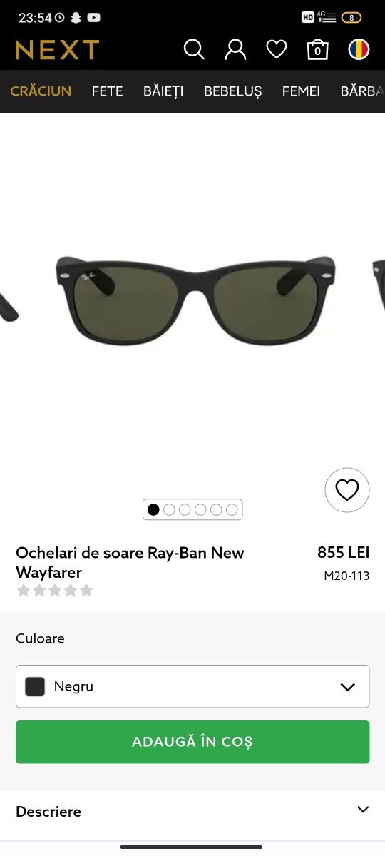 Vând ochelari de soare Ochelari de soare "Ray-Ban New Wayfarer"