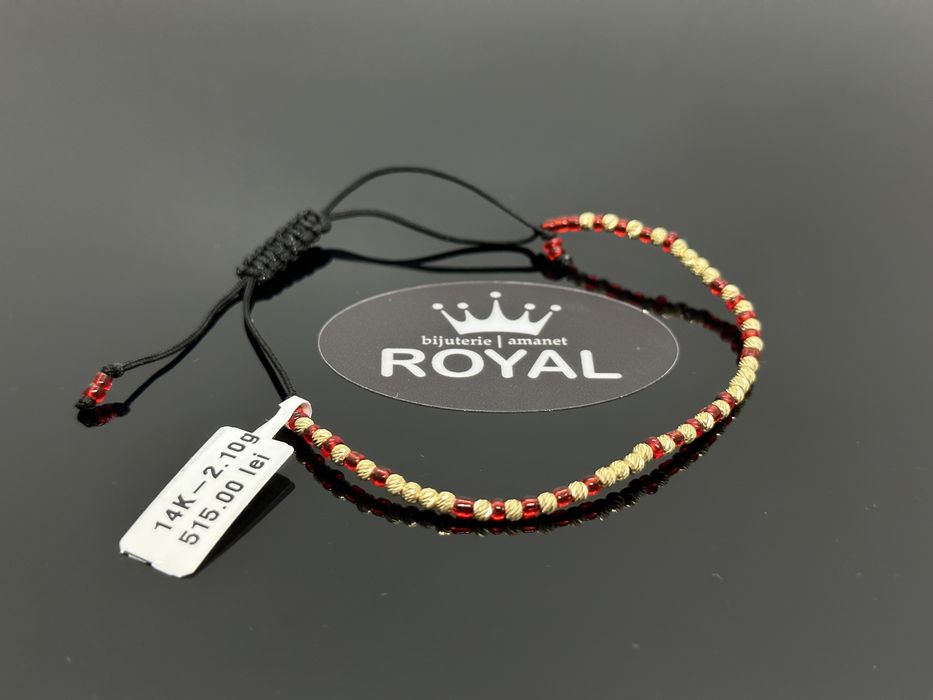 Bijuteria Royal: Brățara Șnur aur nou 14k/2.10 gr