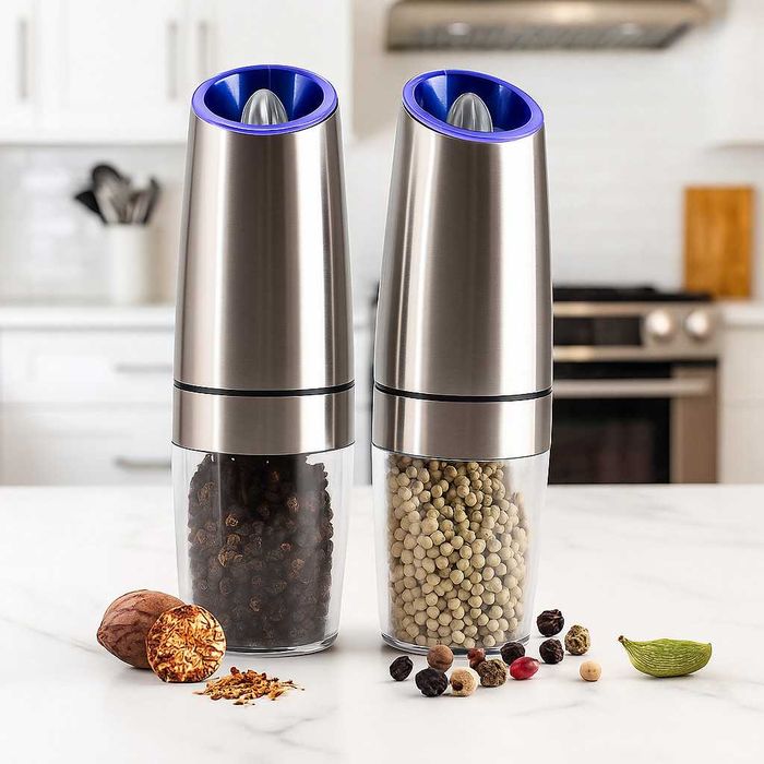 Мелница за сол или пипер с прозрачно дъно и смилане от ситно до едро