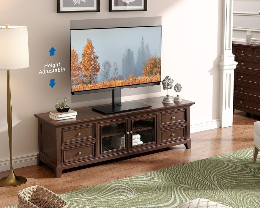 Suport TV FITUEYES 40–75", Reglabil, Sticlă Temperată, VESA 600x400mm
