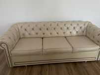 Canapea Chesterfield- tapiterie crem