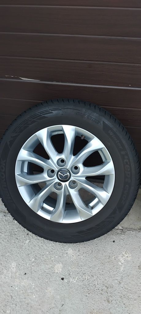 Jante aliaj originale 5x114,3 R16 ET50 Mazda anvelope 215/60 Hankook