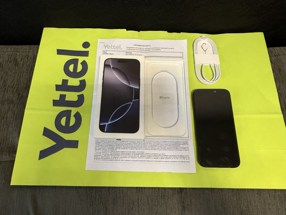 КАТО НОВ 1TB iPhone 16 Pro Max Yettel Гаранция 2027 г. Black