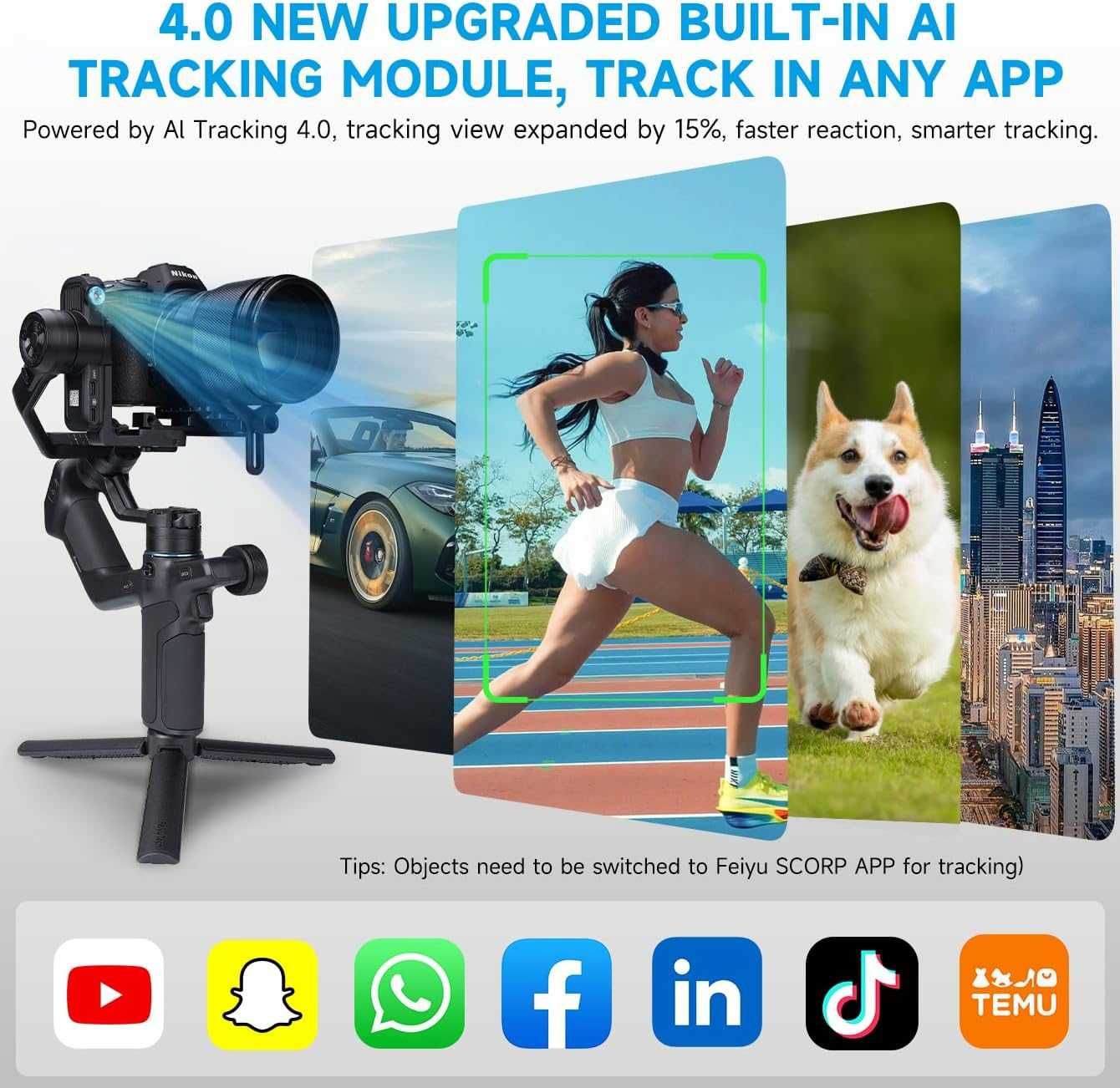Feiyutech SCORP Mini 3 Комплект 3-осен AI Tracking 4.0 AII IN ONE