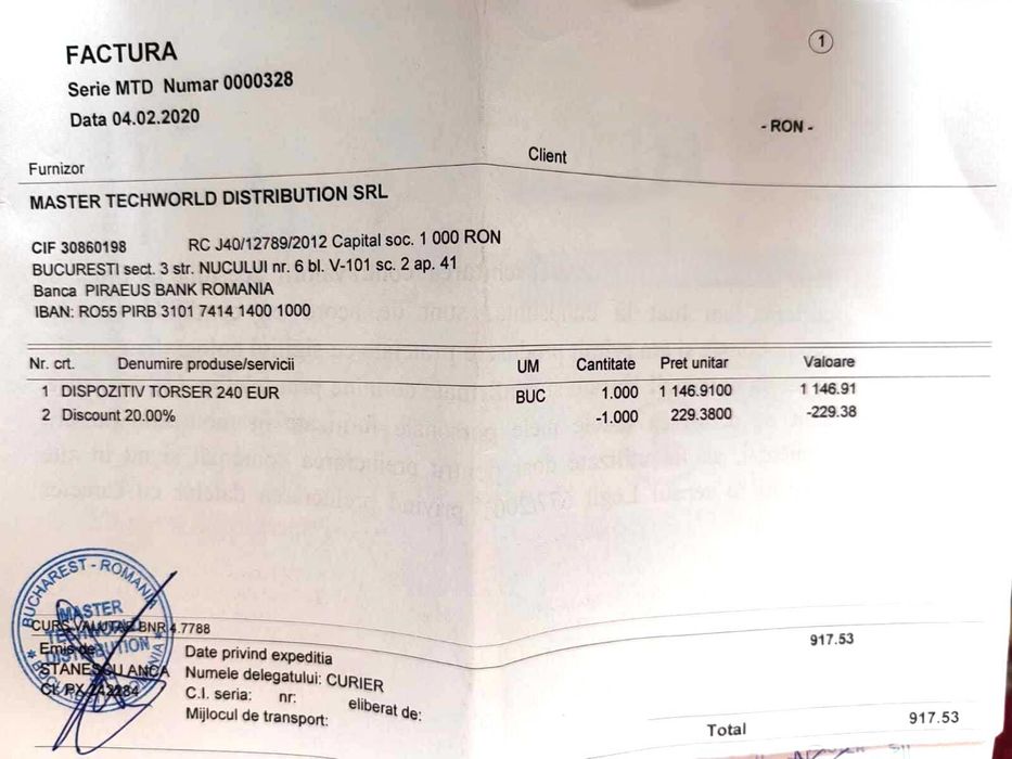 Vand dispozitiv de biorezonanta portabil Torser