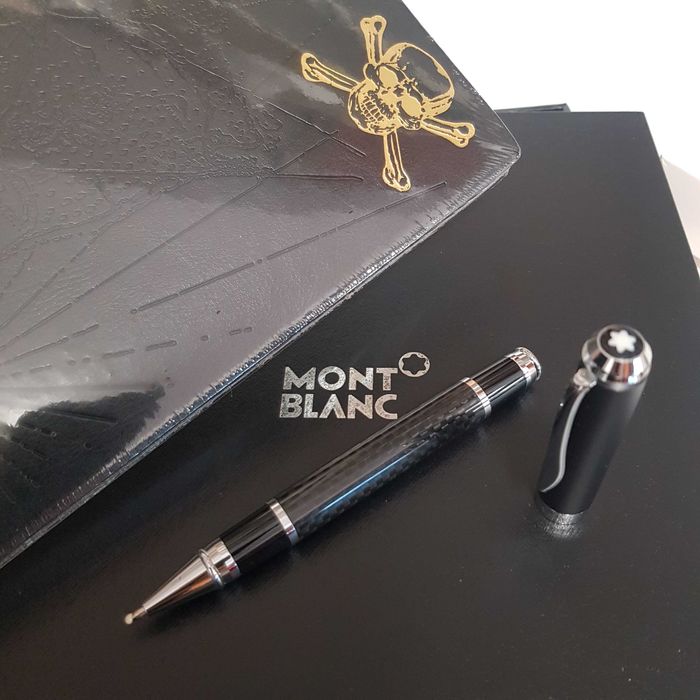 Agenda Montblanc si pix  -editia  Piratii/ Ocolul pamantului- Negru