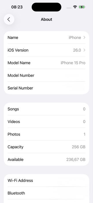 Iphone 15 pro 256GB Black Titanium
